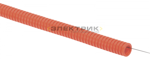 Труба гофрированная ПНД d40мм с зондом оранжевая (уп.15м) IEK