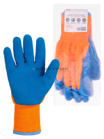 Перчатки плотной вязки акрил с латексным покрытием "Рельеф" оранжевые 11, 10 кл., 140г, 1 пара TDM