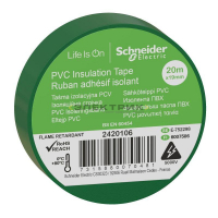 Изолента ПВХ 0,15х19мм 20м зеленая Schneider Electric