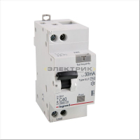Выключатель автоматический дифференциального тока АВДТ 2Р (1P+N) 40А 30мА тип AC 6кА хар-ка C RX3 Le