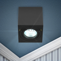 Светильник настенно-потолочный спот поворотный OL22 под лампу GU10 черный 80х80х90мм IP20 ЭРА