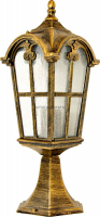 Светильник садово-парковый четырехгранный на постамент черное золото "Кастелло" PL105 60Вт Е27 150х4