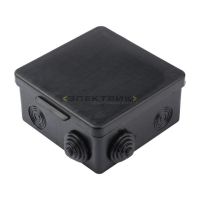 Коробка распаячная КМР-030-014 с крышкой 100х100х50мм 8 мембранных вводов черная IP54 PROxima EKF