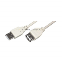 Кабель USB (USB A-USB A) 5м серый REXANT