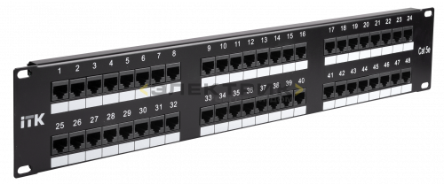 ITK 2U патч-панель кат.5Е UTP, 48 портов (Dual) IEK