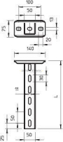 Подвесная стойка с траверсой 50x50x800мм US 5 K 80 FT OBO Bettermann