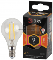 Лампа светодиодная филаментная F-LED FL CL G45 9Вт Е14 2700К 1170Лм 45х75мм ЭРА