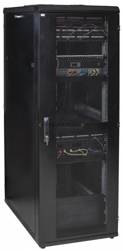 Шкаф серверный 19'' LINEA S 24U 600х1000мм перфорированные двери черн. ITK