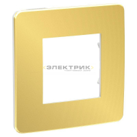 Рамка одноместная универсальная золото/белый UNICA STUDIO Schneider Electric
