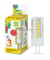 Лампа светодиодная CL JC 3Вт G4 3000К 270Лм 12В 16х45мм ASD (НЕ ВЫП)