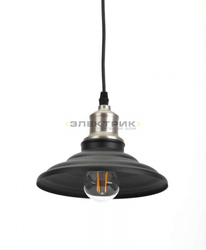Светильник подвесной PL4 BK/BN 60Вт Е27 d203мм металл шагрень черный/темный никель IP20 ЭРА