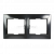 Рамка двухместная горизонтальная черный Венера Smartbuy