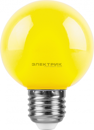 Лампа светодиодная желтая LB-371 FR G60 3Вт Е27 60х84мм FERON