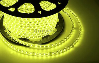 Лента светодиодная желтая 4.8Вт/м 220В 60LED/м SMD3528 IP67 (уп.100м) 10х7мм Neon-Night