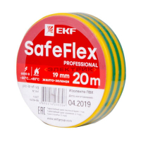 Изолента ПВХ 0,15х19мм 20м желто-зелёная SafeFlex EKF