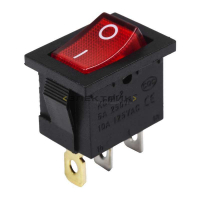 Выключатель клавишный 24В 15А красный с подсветкой Mini REXANT