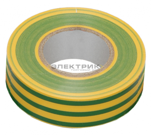 Изолента ПВХ 15мм 20м желто-зеленая IEK