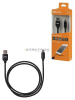 Дата-кабель ДК 7 USB-micro USB 1м тканевая оплетка черный TDM