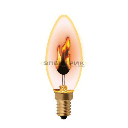 Лампа накаливания ЛОН с эффектом пламени CL C35 3Вт Е14 35х97мм Uniel