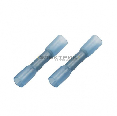 Гильза соединительная изолированная термоусаживаемая L-37мм 1.5-2.5мм2 синяя (уп.100шт) REXANT