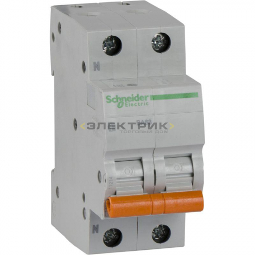 Выключатель автоматический ВА63 2Р (1P+N) 20А 4,5кА хар-ка С Домовой Schneider Electric