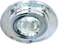 Светильник встраиваемый прозрачный хром DL8050-2 под лампу G5.3 95х23мм IP20 FERON