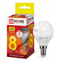 Лампа светодиодная FR G45 8Вт Е14 3000К 600Лм 45х83мм IN HOME