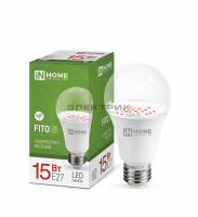 Лампа светодиодная для рассады и растений FITO CL А60 15Вт Е27 15мкмоль/с 60х110мм IN HOME