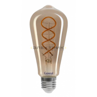 Лампа светодиодная филаментная FL CL ST64 6Вт Е27 1800К 300Лм 64x140мм GENERAL