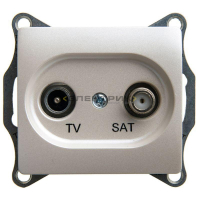 Механизм розетки двухместный оконечный TV-SAT 1дБ перламутр GLOSSA Systeme Electric