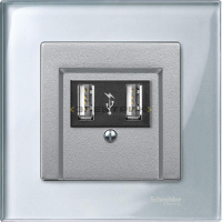 Рамка одноместная универсальная стеклянная бриллиантовое серебро Merten M-Elegance Schneider Electri