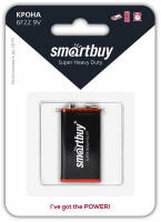 Батарейка солевая крона 6F22/1B (блистер 1шт) Smartbuy