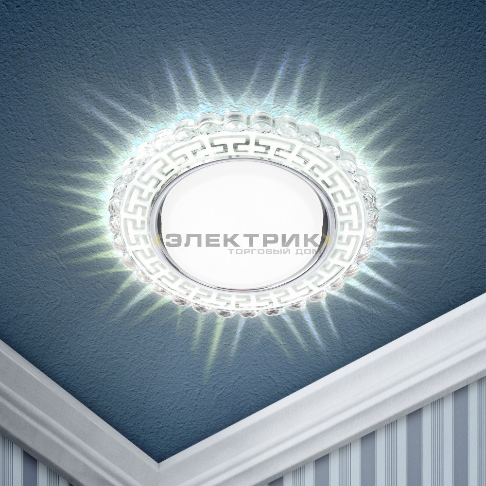 Светильник встраиваемый DK LD38 с LED подсветкой 4000К под лампу GX53  зеркальный 125х38мм IP20 ЭРА - купить в ЭЛЕКТРИК ТД по низкой цене!  Доставка Екатеринбург и регионы