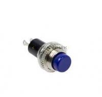 Выключатель-кнопка металл 220В 2А (2с) d10.2 синяя Mini REXANT