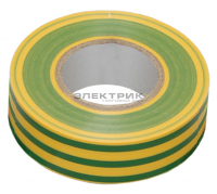 Изолента 0,13х15мм желто-зеленая 10м IEK