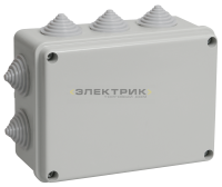 Коробка КМ41241 распаячная ОП 150х110х70мм IP44 (RAL7035, 10 гермовводов) IEK